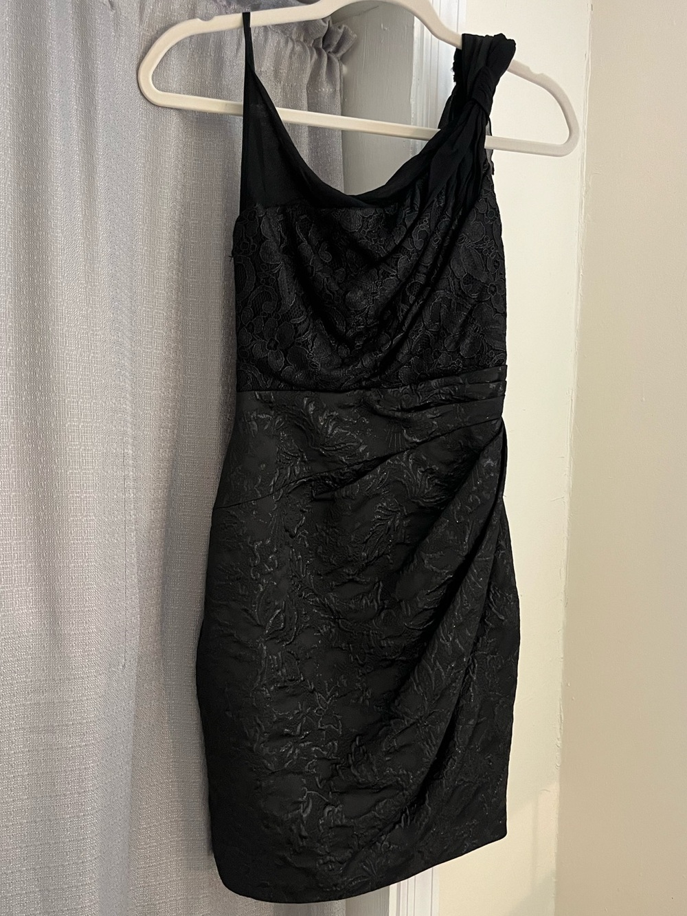 Karen Millen Black One-Shoulder Draped Cocktail Dress 2